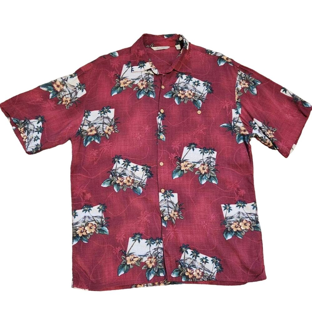 Paradiso Collection Hawaiian mens button-up shirt size large rayon